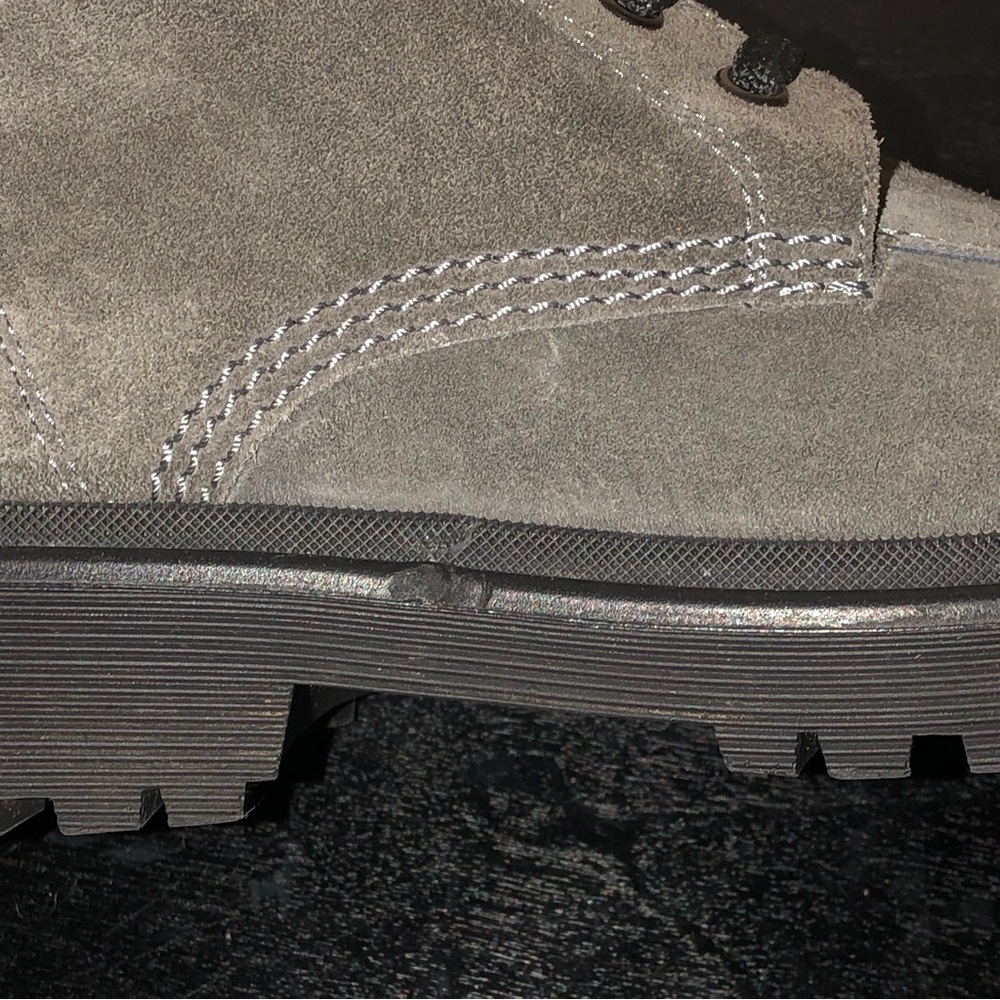 Moncler Authentic Gray Suede Patty Military Ankle Boots,Size-38 - Picture 16 of 16